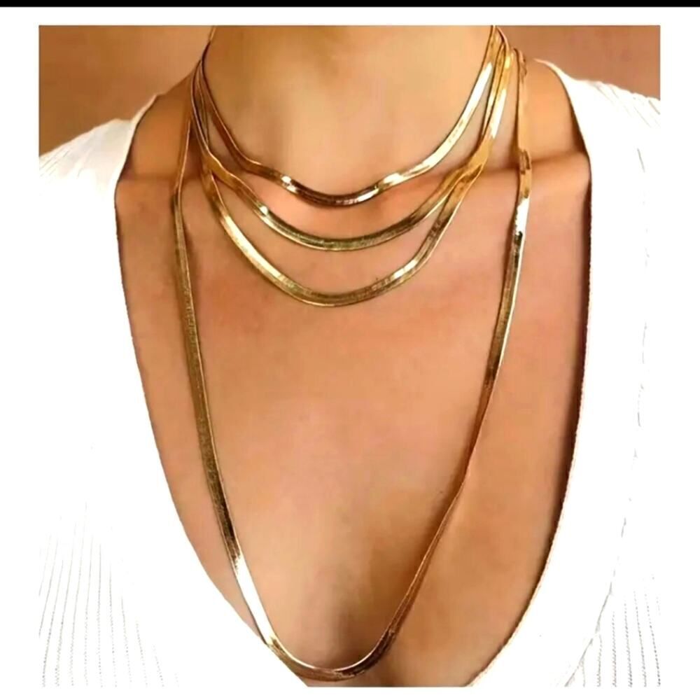 Multi-layer Retro Golden Snake Bone Chain Necklace for Women